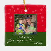 Foto kerstversiering met grootouders keramisch ornament (Voorkant)
