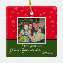 Foto kerstversiering met grootouders keramisch ornament