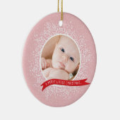 FOTO KERSTVERSIERING:: winterblad 3 Keramisch Ornament (Rechts)