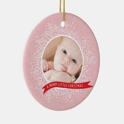 FOTO KERSTVERSIERING:: winterblad 3 Keramisch Ornament (Rechts)