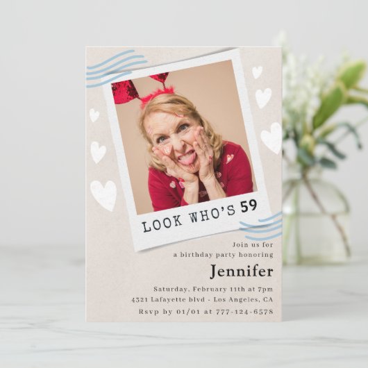 Foto Kijk wie 59ste verjaardag wordt Kaart (Staand voorkant)