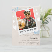 Foto Kijk wie 99e verjaardag wordt Uitnodiging (Staand voorkant)