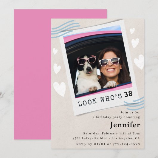 Foto Kijk wie er 38 jaar wordt Kaart (Voorkant / Achterkant)