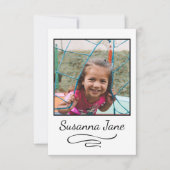 Foto kinder eenvoudig script moderne, stijlvolle n notitiekaartje (Voorkant)