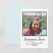 Foto kinder eenvoudig script moderne, stijlvolle n notitiekaartje (Voorkant / Achterkant)