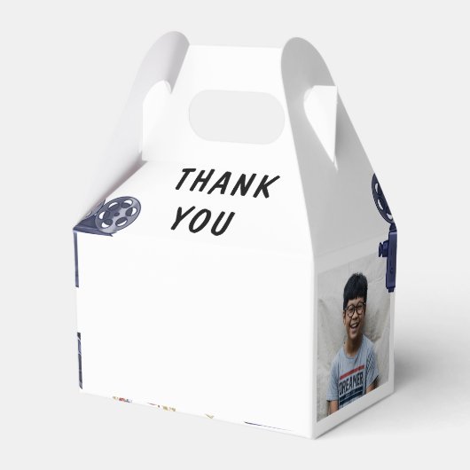 Foto Kinder film nacht verjaardagsfeestje dank u Bedankdoosjes (Achterkant)