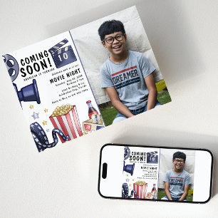 Foto Kinder film nacht verjaardagsfeestje Kaart