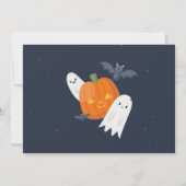 Foto Kinder Halloween verjaardagsfeestje Pumpkins  Kaart (Achterkant)