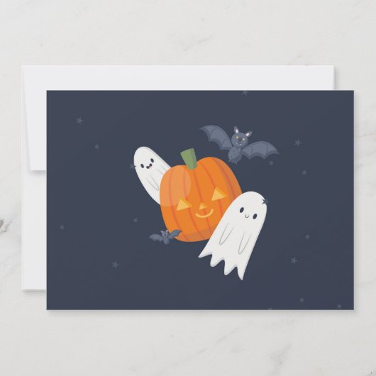 Foto Kinder Halloween verjaardagsfeestje Pumpkins  Kaart (Achterkant)