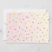 FOTO KINDER PARTIJ UITNODIGEN retro-ijskegel roze Kaart (Achterkant)