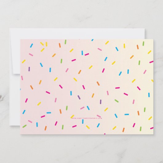 FOTO KINDER PARTIJ UITNODIGEN retro-ijskegel roze Kaart (Achterkant)