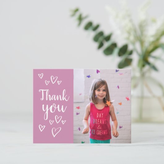 Foto Kinderen Birthday Dank je Briefkaart creditca (Staand voorkant)