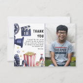 Foto Kinderen Filmavond Verjaardagsfeestje Bedankkaart (Voorkant)