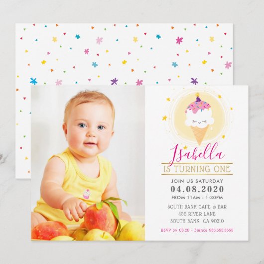 FOTO KINDEREN VERJAARDAGSFEESTJE kleurrijk schatti Kaart (Voorkant / Achterkant)