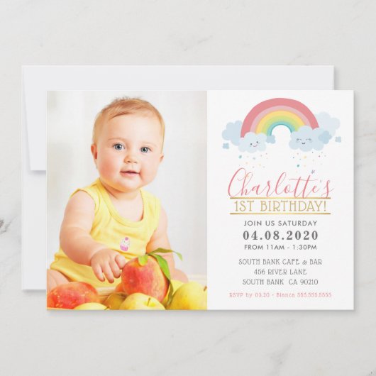 FOTO KINDEREN VERJAARDAGSFEESTJE kleurrijke pastel Kaart (Voorkant)