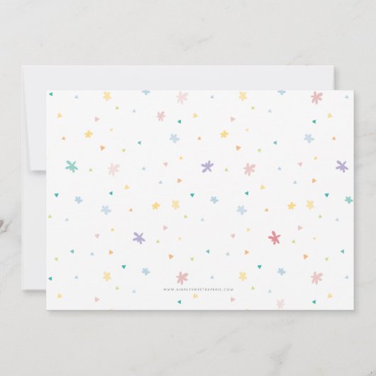 FOTO KINDEREN VERJAARDAGSFEESTJE kleurrijke pastel Kaart (Achterkant)