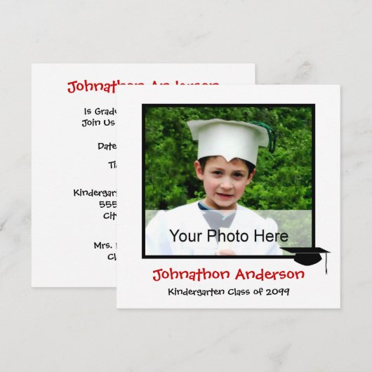 Foto Kindergarten Afstuderen Aankondiging (Voorkant / Achterkant)