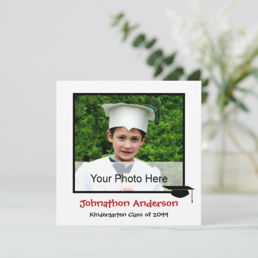 Foto Kindergarten Afstuderen Aankondiging (Staand voorkant)