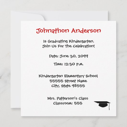 Foto Kindergarten Afstuderen Aankondiging (Achterkant)