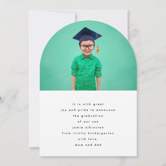 Foto Kindergarten Afstuderen Arch aankondiging (Achterkant)