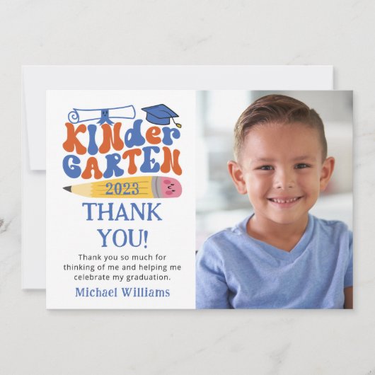 Foto Kindergarten Afstuderen Hartelijk dank Bedankkaart (Voorkant)