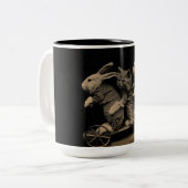 foto Kitten en Bunny Funny Tweekleurige Koffiemok (Voorkant links)