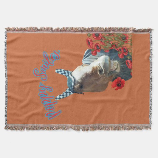 foto klaproos glimlacht deken (Voorkant)