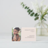 Foto Klassiek muzikant Professional Blush Roze Visitekaartje (Staand voorkant)