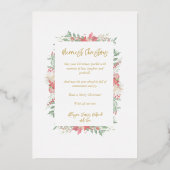 Foto Klassiek Prettig Kerstfeest Poinsettia's Folie Uitnodiging (Achterkant)