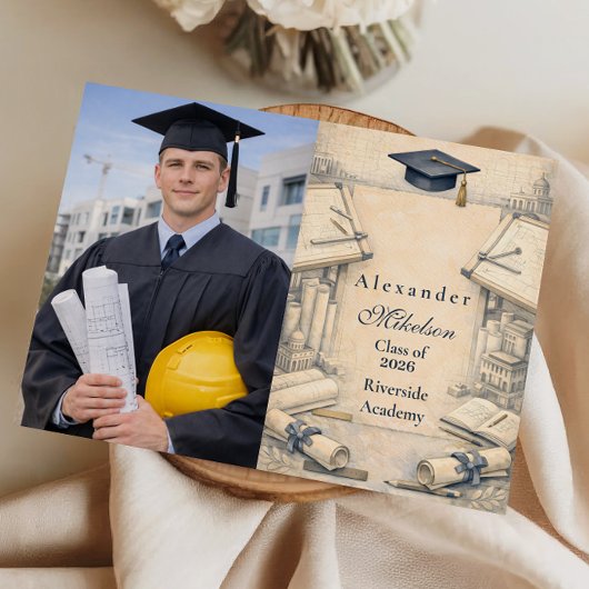 Foto Klassieke Architectuur Afstuderen Aankondiging