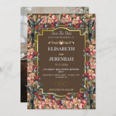 Foto klassieke bruiloft Save the Date Kaart (Voorkant / Achterkant)