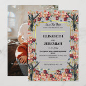 Foto klassieke bruiloft Save the Date Kaart (Voorkant / Achterkant)
