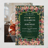 Foto klassieke bruiloft Save the Date Kaart (Voorkant / Achterkant)