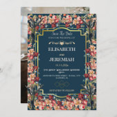 Foto klassieke bruiloft Save the Date Kaart (Voorkant / Achterkant)