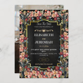 Foto klassieke bruiloft Save the Date Kaart (Voorkant / Achterkant)