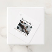 Foto klassieke witte elegante typografie bruiloft  bedankjes labels (In situ)