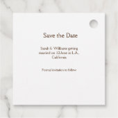 Foto klassieke witte elegante typografie bruiloft  bedankjes labels (Achterkant)