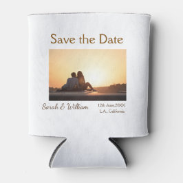 Foto klassieke witte elegante typografie bruiloft  blikjeskoeler