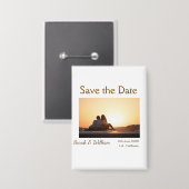 Foto klassieke witte elegante typografie bruiloft  button (Voorkant / Achterkant)