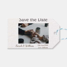 Foto klassieke witte elegante typografie bruiloft  cadeaulabel