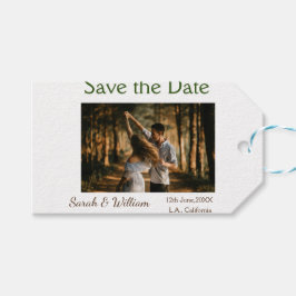 Foto klassieke witte elegante typografie bruiloft  cadeaulabel