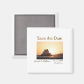 Foto klassieke witte elegante typografie bruiloft  magneet (Voorkant / Achterkant)