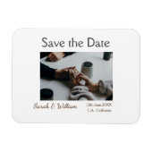 Foto klassieke witte elegante typografie bruiloft  magneet (Horizontaal)