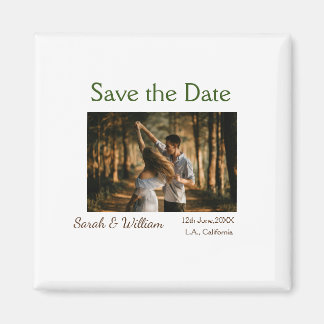 Foto klassieke witte elegante typografie bruiloft  magneet