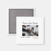 Foto klassieke witte elegante typografie bruiloft  magneet (Voorkant / Achterkant)