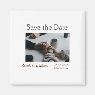 Foto klassieke witte elegante typografie bruiloft  magneet