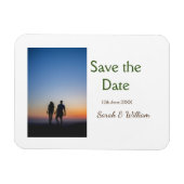 Foto klassieke witte elegante typografie bruiloft magneet (Horizontaal)