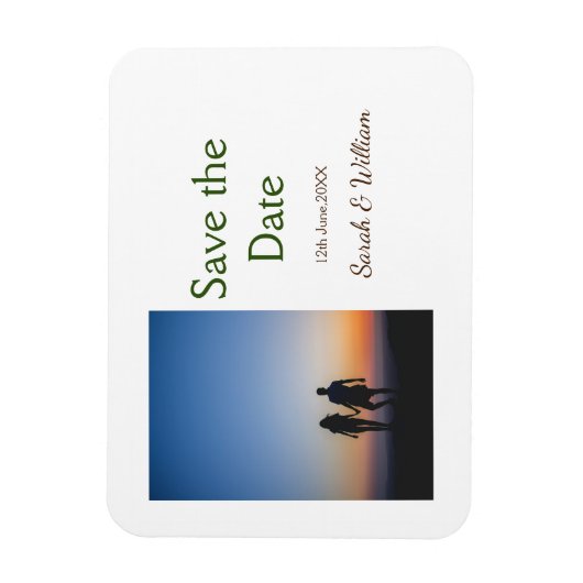 Foto klassieke witte elegante typografie bruiloft magneet (Verticaal)