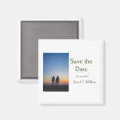 Foto klassieke witte elegante typografie bruiloft magneet (Voorkant / Achterkant)