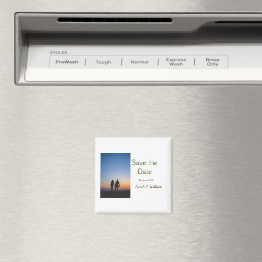 Foto klassieke witte elegante typografie bruiloft magneet (Insitu (Vaatwasser))